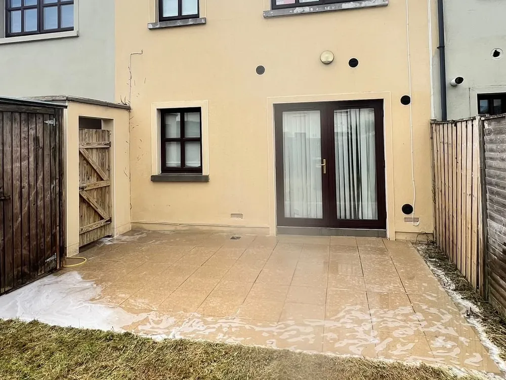 After: Back garden patio, weeds and all, Co. Meath