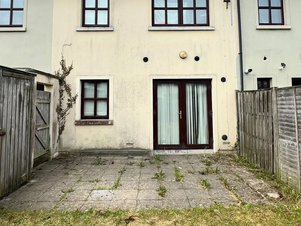 Before: Back garden patio, weeds and all, Co. Meath